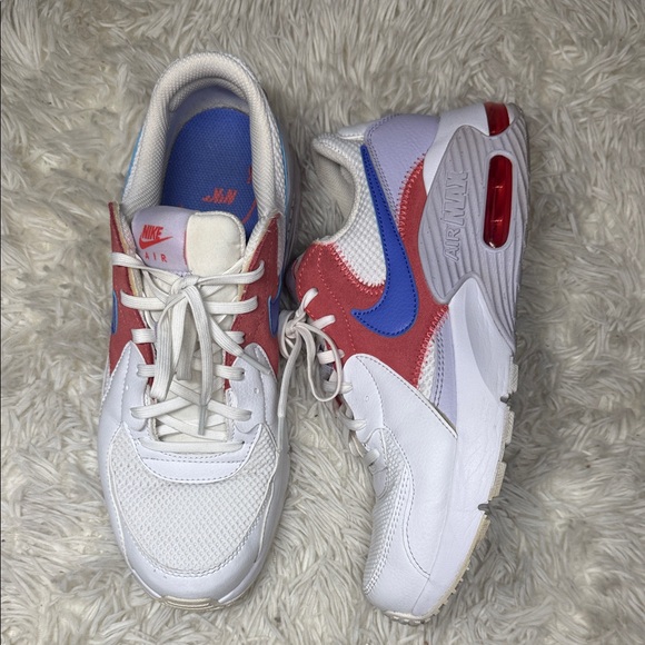 Nike Shoes - Nike Air Max Sneakers in White, Red, and Blue